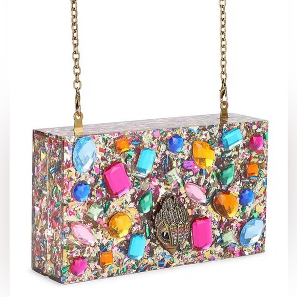Kurt Geiger Handbags - Kurt Geiger Crystals Box Novelty Clutch Crossbody Bag; NWT